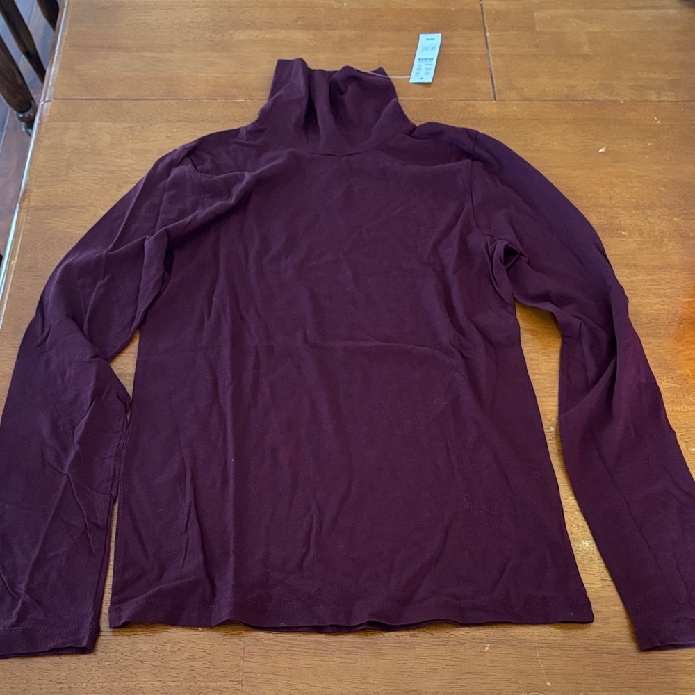 J. Crew Deep Burgundy Turtleneck Top